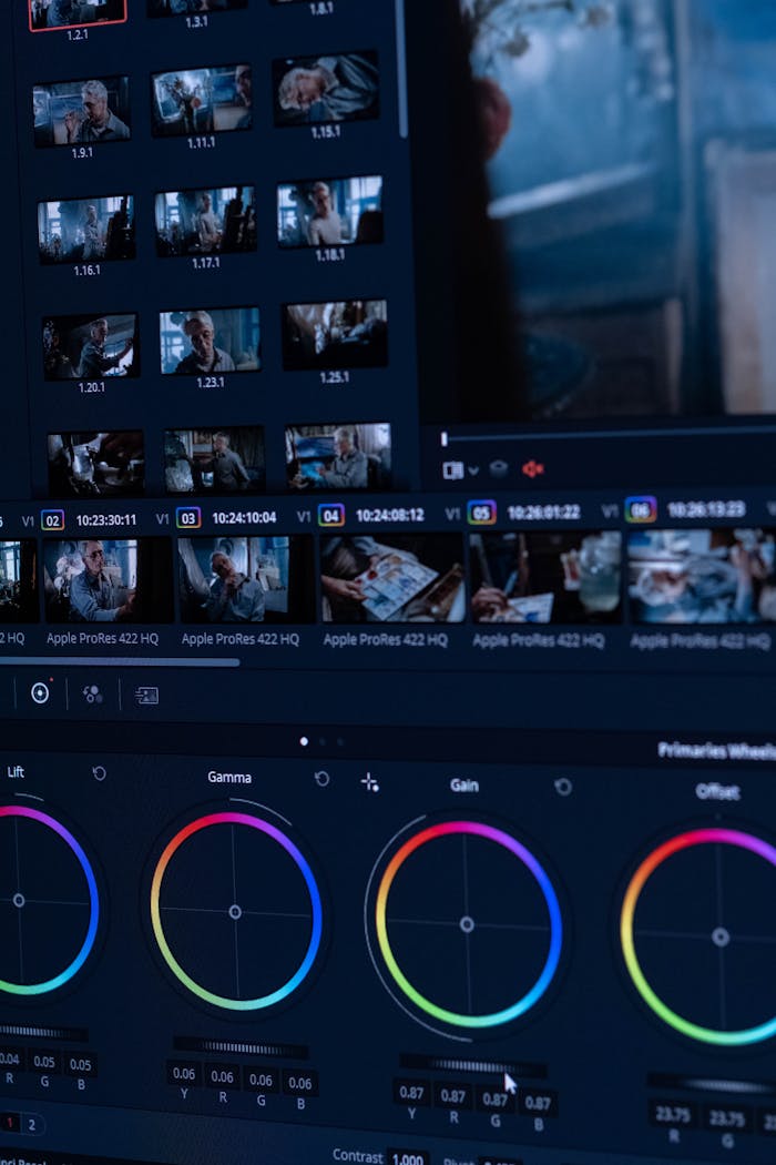 digital A detailed view of a video editing software interface showing color grading tools.